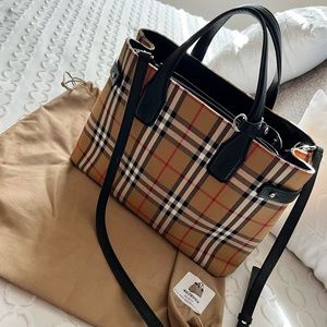 Authentic Burberry Check Handle Purse